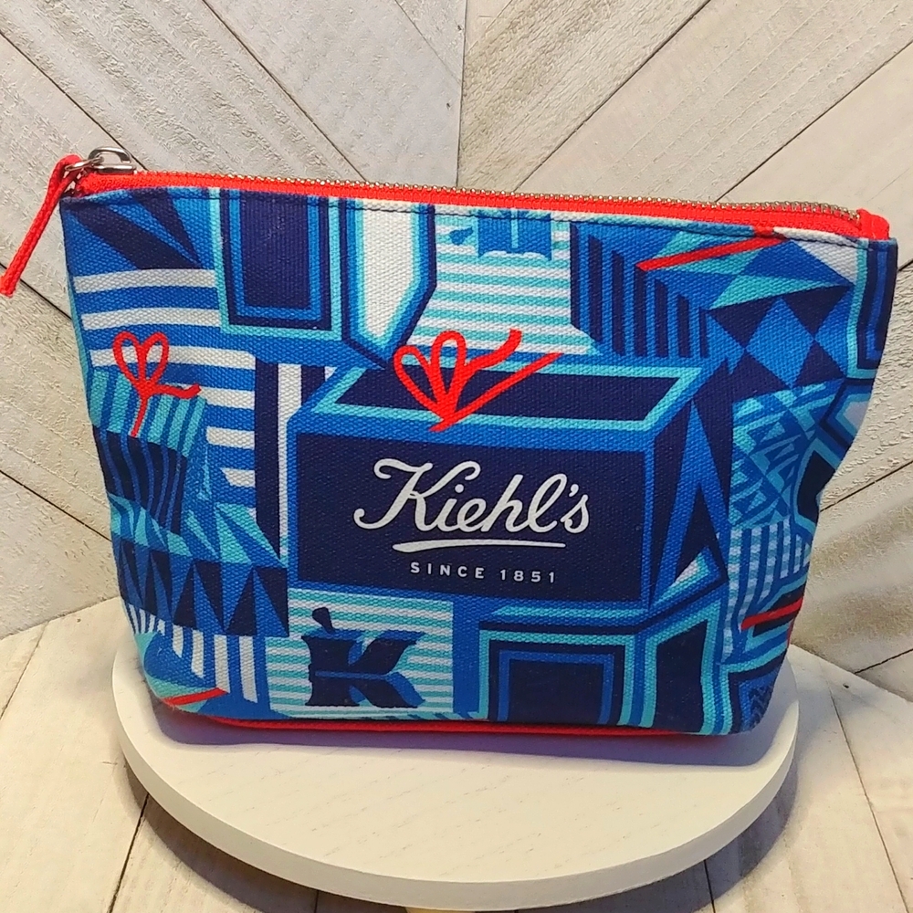 Kiehl's Makeup Bag Canvas Blue Gift Themed